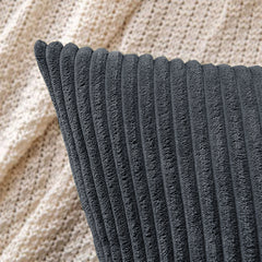 1pc Stripe Velvet Cushion Cover – Soft Luxury Cushion Case, Modern Textured Design, Machine Washable for Sofa & Bedroom Decor, Ideal Gift