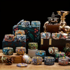 24pcs Of Scented Candles, No Dripping Or Leakage, with Ethnic Elements And, Creating A Romantic And Dreamy Atmosphere, Suitable for Weddings, Birthday Parties, Yoga, Father'S Day Gifts And As Gifts for Relatives And Friends