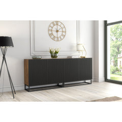 Ripple Duo 200cm Modern Sideboard with Fluted Doors and Storage
