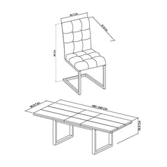 Tivoli Dark Oak Extending Dining Table + 6 Navy Cantilever Chairs, Seats 6-8