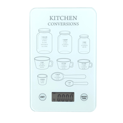 Envenzo Kitchen Scales With LCD Display Tempered Glass Battery Operated with Easy Measurements Conversion Scales for Cooking and Meal Prep, Electronic Digital Scales
