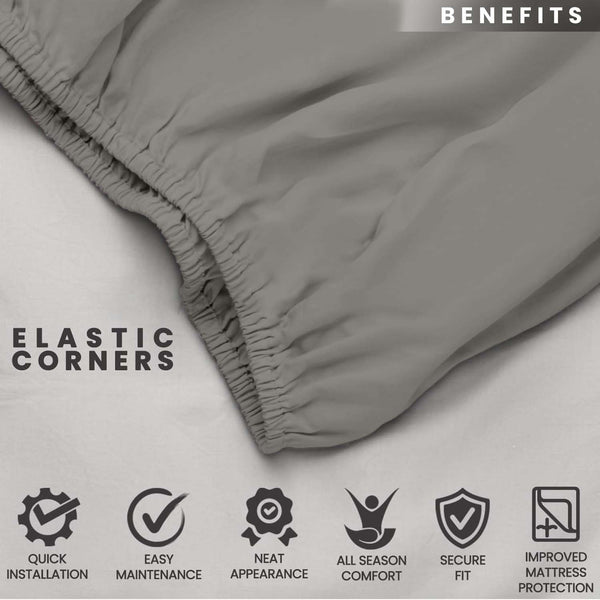 1pc Extra Deep Fitted Sheet, All seasons Bedding Ultra Soft Breathable Microfiber, Wrinkle-Free, Machine Washable, Hotel Quality All Sizes Available