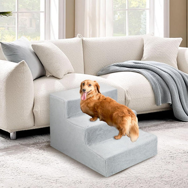 Anti-Slip Dog Steps with Removable Washable Cover for Smaller Elder Pets Sturdy Steps for Dogs