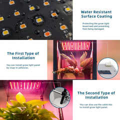Barrina Grow Light for Indoor Plants, 20W (2 X 10W) Full Spectrum Linkable LED Plant Light Panels with 3/6/12H Auto On/Off Timer for Hydroponics, Seedlings, Succulents, Veg, Flowers, 2-Pack