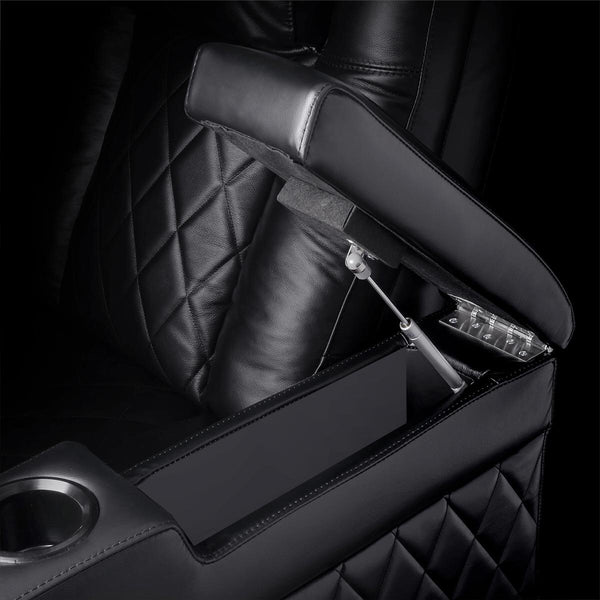 Valencia Tuscany Black Leather Power Reclining Home Theatre Sofa