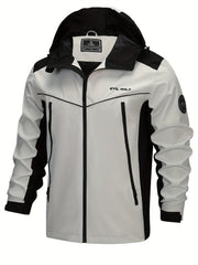 Men's Patchwork Slim-fit Jacket, Suitable for Spring and Autumn Wear, Men's Long-zipper Large-pocket Varsity-style Jacket