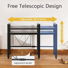 QuickTurn Expandable Microwave Oven Rack Kitchen Countertop Over Microwave Stand Shelf Unit White 2 Tier Space Saving Standing Baker'S Racks for Air Fryer
