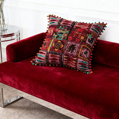 18x18 Inch Reversible Turkish Pattern Pillows (Set of 2 with Inserts) - Romantic Turkey Boho Floral Double Sided Design, Premium Polyester Cover & Fill, Decorative Accent Pillows for Sofa, Chair, Bedroom