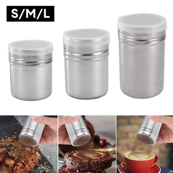 A Stainless Steel Shaker for Dusting Icing Sugar, Cocoa, And Flour, Perfect for Seasoning Spices