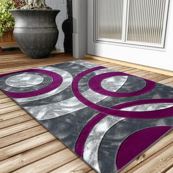 1pc Shaggy Rug – Retro Circle Pattern Dense-Pile Design – Super Soft, Non-Shed, Durable – Ideal for Bedroom, Living Room, Kitchen & Indoor Flooring