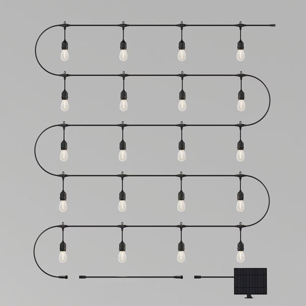 Artika Blaze 40Ft - 20 Bulb Outdoor Solar String Lights in Matte Black