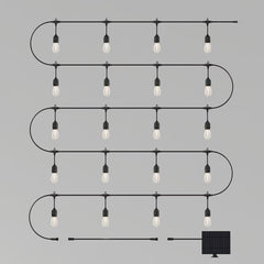Artika Blaze 40Ft - 20 Bulb Outdoor Solar String Lights in Matte Black
