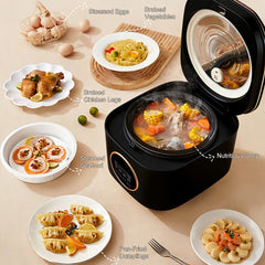5L Digital Rice Cooker, 8 Cooking Functions with Steamer, Quick Rice, Porridge, Soup, 12H Timer & Auto Keep Warm, Non-Stick Electric Cooker for Home