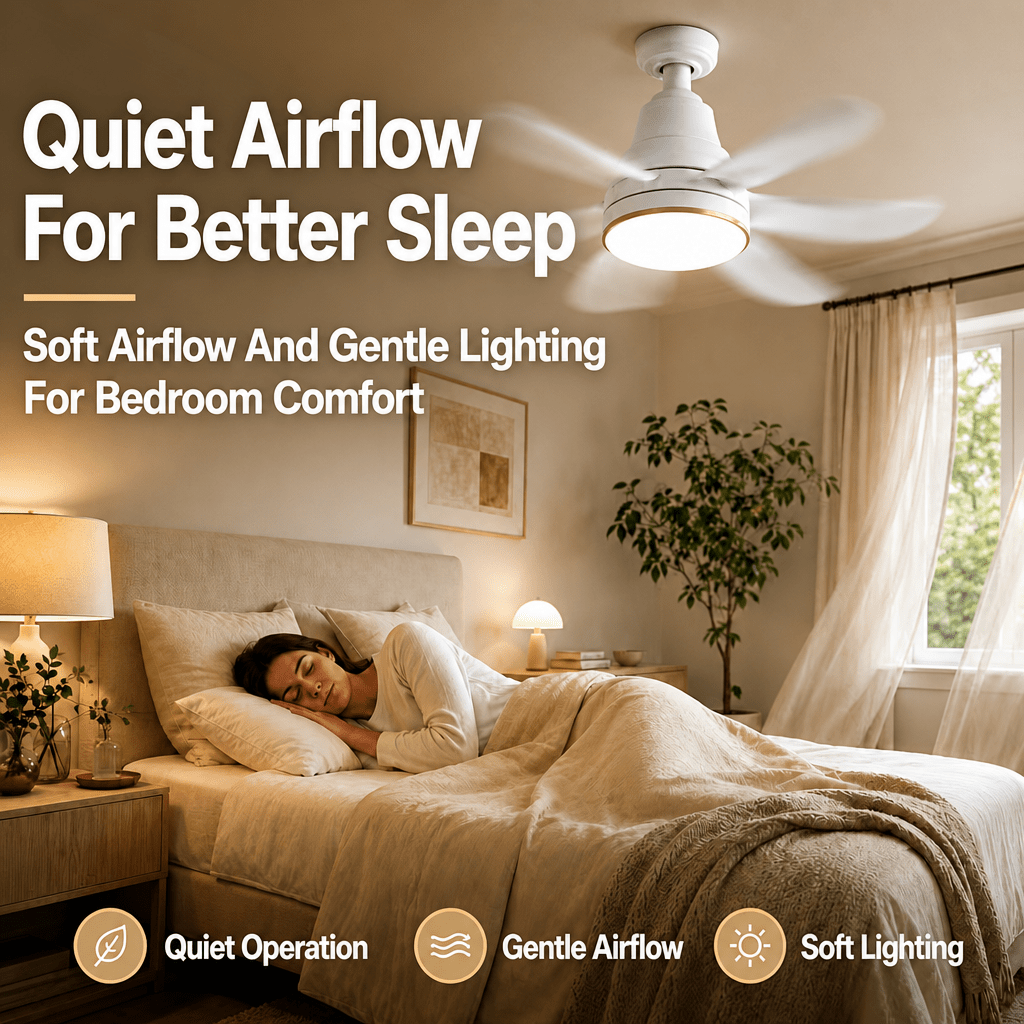 Modern Quiet Ceiling Fan with Light. Features 6 speed levels, timing function and stepless dimming. Suitable for living rooms, bedrooms and offices, a must-have for spring and summer.