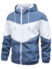 Men'S Casual 2pcs Athletic Set Unisex Couple All-Season Spring Autumn Loose Color-Block Athletic Outfit Hooded Sweater Zip-Up Jacket Long Sleeve Outerwear Long Pants Jogging Trousers Gym Workout Running Outdoor Set Elastic Pants Hoodie Top And Botto