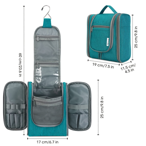 Hanging Toiletry Bag Women Large Travel Makeup Bag Organizer Bag with A PVC Compartment for Essentials Accessories Cosmetics Roomy Toiletries Bag Gift Best Toiletry Bag for International Travel Christmas Gifts