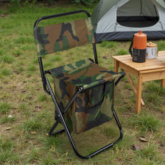 1PC Folding Chair with Storage, Foldable Fishing Seat Lightweight Chair, Portable Chair Home, Small/Large More Colors