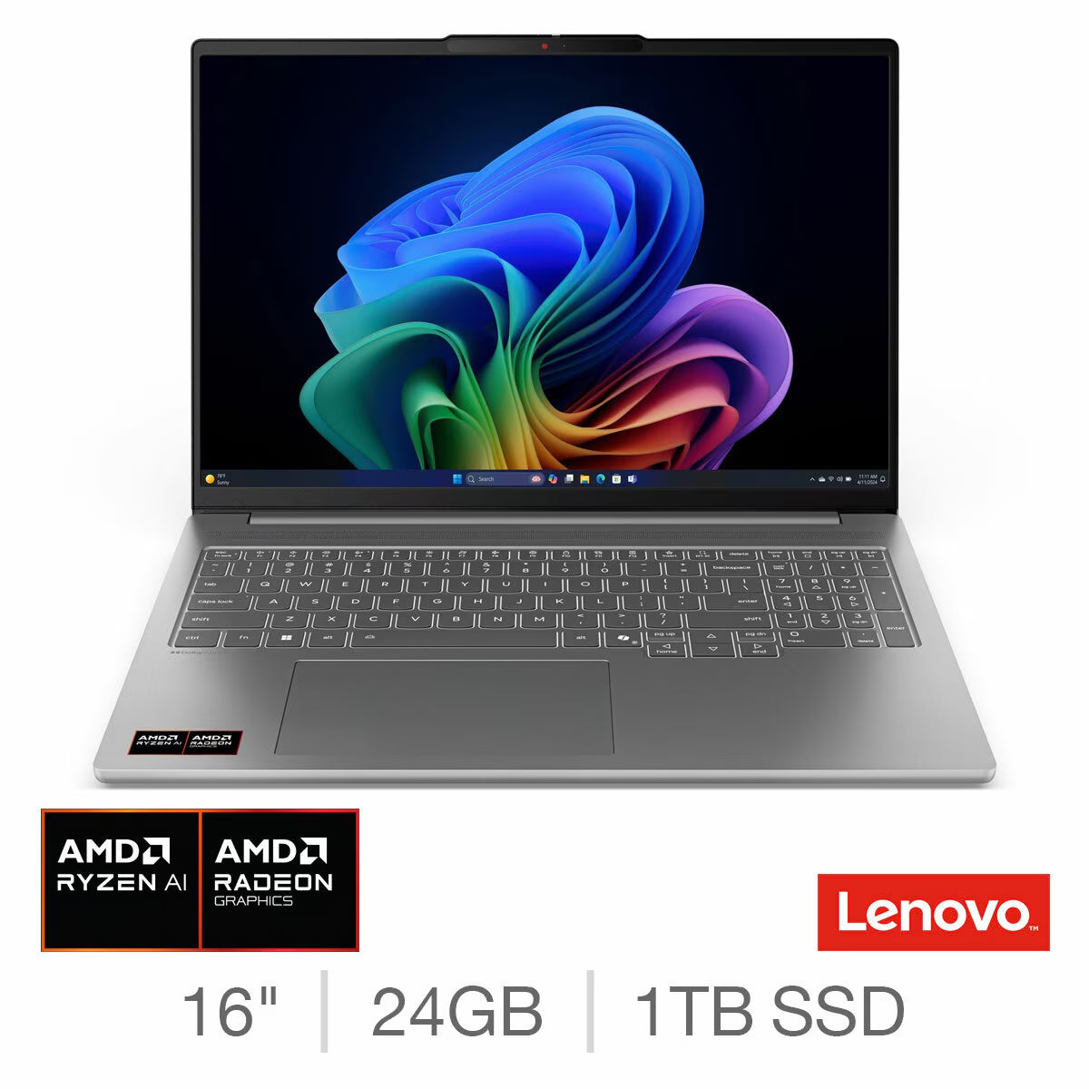 Lenovo Ideapad Pro 5, Copilot+ PC, AMD Ryzen AI 5, 24GB RAM, 1TB SSD, 16 Inch Laptop, 83JN0023UK