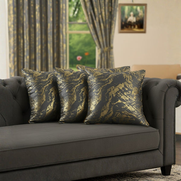Set of 4 Marble Style Cushions Filled, Soft Decorative Pillows for Sofa, Couch, Bed & Living Room, Modern Gold Marble Pattern Accent for Home Décor