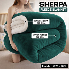 1pc Luxurious Double-Sided Sherpa Throw Blanket – Soft, Warm & Cozy Contemporary Blanket, Machine Washable, Perfect for Couch, Bed, Office & Travel, Ideal Gift