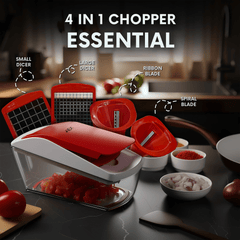 AEX 4-in-1 Manual Vegetable Chopper | Onion Dicer & Slicer | UK Kitchen Gadget | Time-Saving Meal Prep Tool