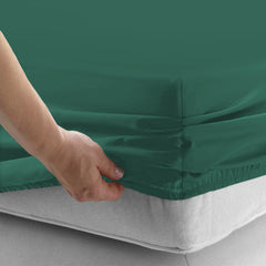 40cm Extra Deep Fitted Sheet – Solid Color Deep Pocket Sheet, Soft & Breathable Microfiber Bedding, All Seasons, Hotel-Quality, Machine Washable, Single, Double, King & Super King Sizes