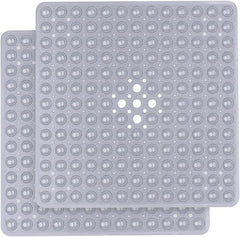MOONLIGHT20015 Shower Bath Mat Non Slip anti Mould & Mildew with Strong Suction Cups Grip and Drain Holes Soft Rubber Shower Mats - PVC Bathroom Mat Machine Washable (70X38Cm, White)