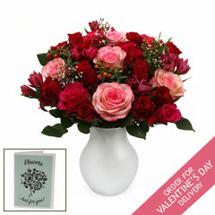 Valentine'S 36 Stem Red Rose Bouquet with Greeting Card