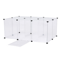 Roofed Cat Playpen System, 12/16/18 Panel Choices, Transparent Cat Enclosure with Top, Complete Kitty Condo with Top Cover, Escape-Proof Indoor Sanctuary, Top Cover Included for Small/Medium Dogs Indoor Protection & Security, Ideal for Indoor Training, Li