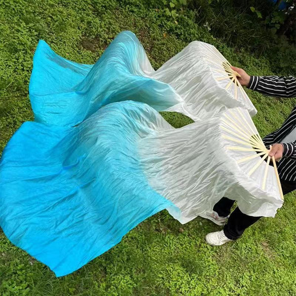 Elegant White Belly Dance Fan, Suitable for Percussion Dance, with a Universal Design of Left and Right Hands and Elegant Ribbon Material, It Is an Ideal Choice for Celebrations, Performances and Cultural Gatherings