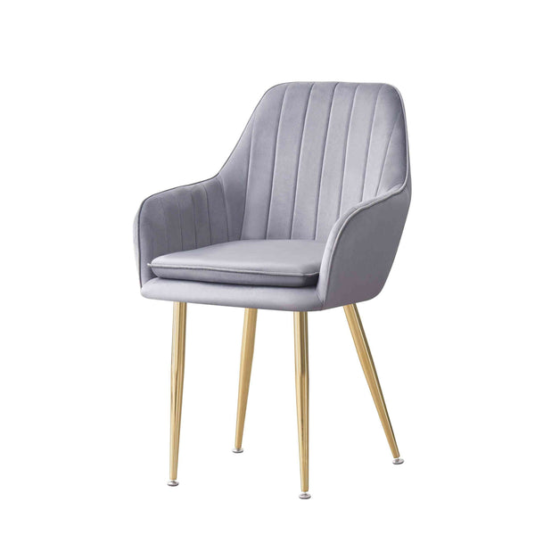 MOF Velvet Dining Chairs Kitchen Chairs Living Room Chairs with Sturdy Metal Legs Reception Chairs with Backrest and Padded Seat