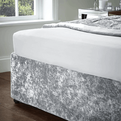Luxury Velvet Divan Bed Base Cover with Elegant Valance Wrap Fits Single, Double, and Super King Sizes