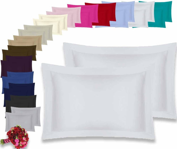 Pack of 2 Softtouch Ultra-Fine Pillowcases, 200Tc Pure 100% Polycotton Envelope Closure Pillow Covers, Available in a Variety of Colors, Fade-Resistant Fabric Bedding, Suitable for Various Style Settings, Machine Washable.
