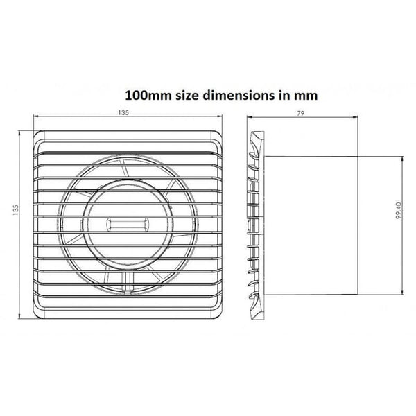 Low Energy Silent Kitchen Bathroom Extractor Fan 125mm wit Humidity Sensor