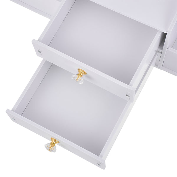 Makeup Organizer with Clear Mirror Multi-Layer Storage Vanity Organizer Drawers Skincare Organizers for Women Dressing Table Bathroom Counter, Vanity Holder for Brushes