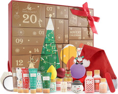 Advent Calendar 2025 Christmas for Women, 24Pcs Bath Sets for Women Gift Christmas Spa Gift Set with Christmas Tree Bracelet, Bubble Bath, Xmas Decorations Etc, Xmas Gift Idea for Mum, Daughter