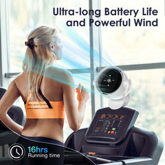 Portable Clip-On Desk Fan F7 - 4000mAh Battery, 2.5-16H Runtime, 100-Speed Touch Control, 360° Rotation, Natural Wind/Timer Modes for Office, Bedroom, Travel - Lightweight 550g
