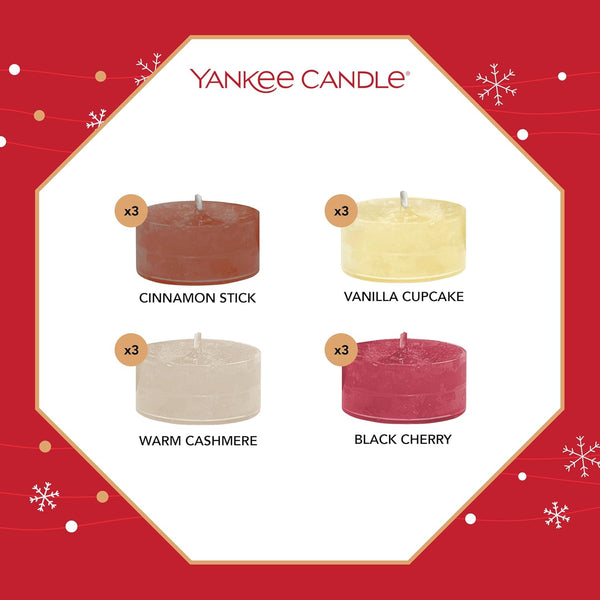 Yankee Candle Advent Calendar 2025 Wreath | Scented Candles Gift Set | 24 Scented Tea Lights and 1 Tea Light Holder | Gifts for Women