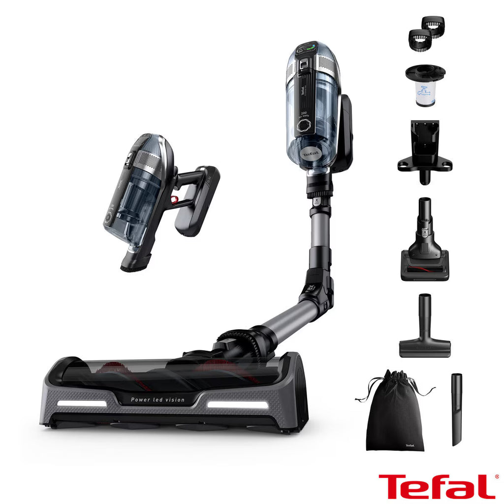 Tefal TY99A2GO X-Force Flex Pet & Car Cordless Stick Vacuum, Black & Grey