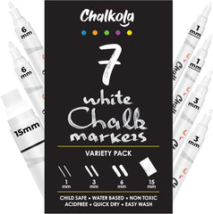 Jumbo White Chalk Pens - 15Mm Window Markers | Pack of 4 White Pens - Use on Cars, Chalkboard, Whiteboard, Blackboard, Glass, Bistro | Loved by Teachers, Artists, Businesses