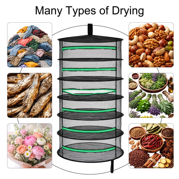 6/8 Layers Indoor/Outdoor Herb Drying Rack - Wall-Mounted, Made of Durable Oxford Fabric, Suitable for Drying Seeds, Vegetables, Fruits