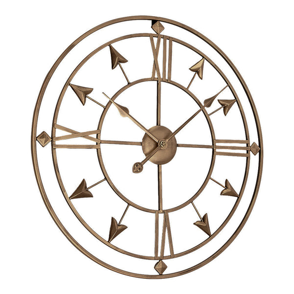 1pc European Industrial Metal Iron Art Wall Clock, 60cm/24inch Giant Open Skeleton Clock, Roman Numberals Display, Outdoor Garden Wall Clock, Silent Non-Ticking Quartz Clock for Indoor Outdoor Yard Patio Living Room Bedroom Kitchen Office Home Decor, Holi