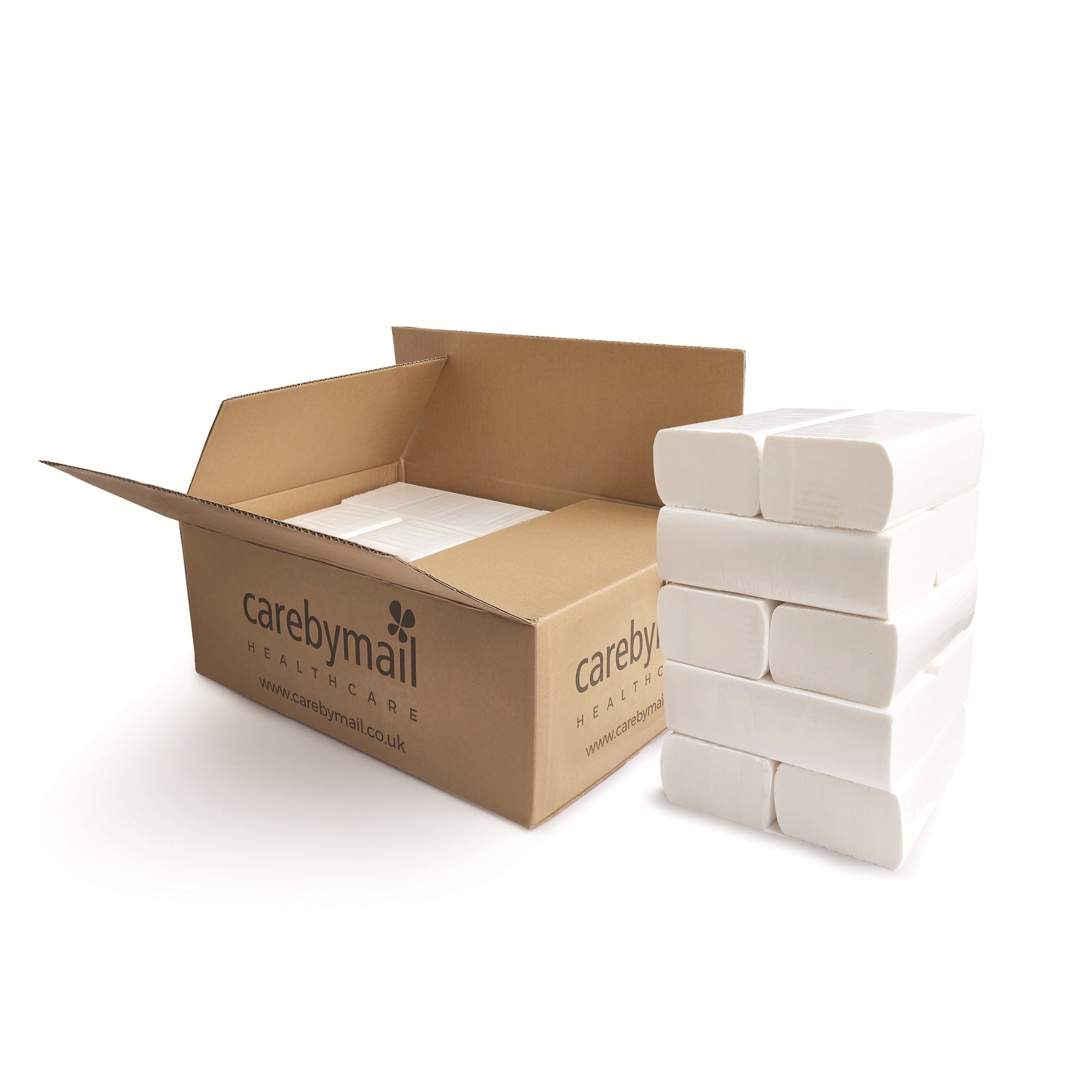 Interfold V-Fold Paper Hand Towels - 2-Ply Premium 2000 Sheets (10 Sleeves of 200 Sheets) | Sheet Size: 24cm x 21cm
