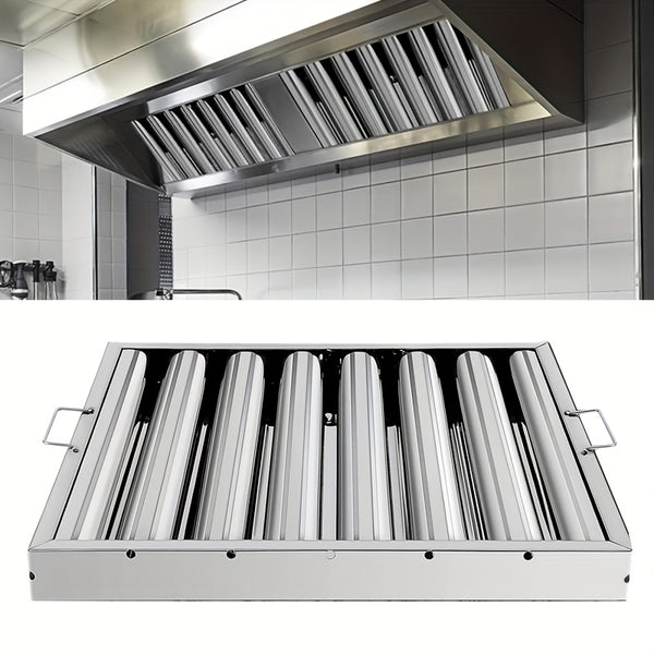 Stainless Steel Kitchen Exhaust Hood with Grease Baffle Filter - Modern, Sleek Design for Efficient Airflow and Easy Maintenance, Ideal for Home and Commercial Use, Commercial Kitchen Hood | Sleek Stainless Hood | Durable Kitchen Hood, Exhaust Fan