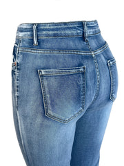 Women's High-Waist Flared Jeans, Vintage Light Blue Stone-Washed Distressed Stretch Denim, Bootcut Jeans, Y2K Vintage Street Style, Jeans, Versatile Long Jeans for Daily Casual Wear, Women's All-Season Style