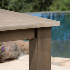 Sunvilla Nichols 7 Piece Sling Dining Patio Set with Faux Wood Table Top + Cover