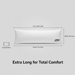 Full Body Bolster Pillow Hollowfiber Filled Long Body Pillow, Medium Firm Support Cushion for Side Sleepers, Maternity Comfort, Back & Neck Support