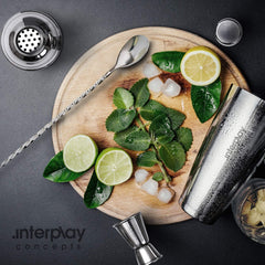 Interplay Concepts 5 Pieces Large 750Ml Stainless Steel Cocktail Shaker Set with Strainer, Jigger and Mixing Spoon, Cocktail Set with Bar Accessories