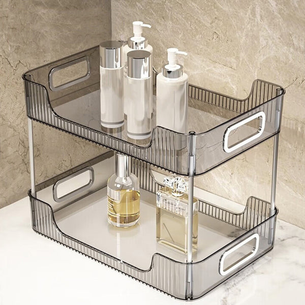 Grey/Clear/Green Stackable Makeup Storage Box with Modern Acrylic Design, Cosmetic Display Organizer for Office Desk and Dressing Table, Practical Desktop Organizer Rack for Jewelry and Lipstick, Perfect Gift Idea for Women and Girls