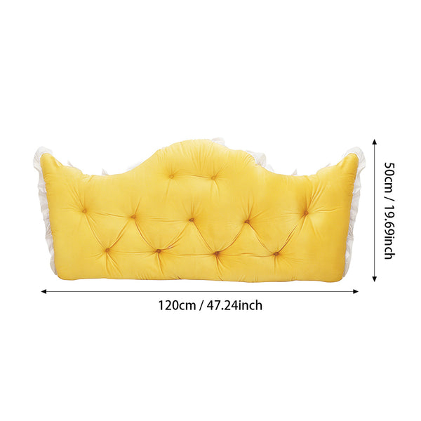 Large Ultra-Soft Comfortable Plush Backrest Pillow, Princess Style Reading Cushion, Neck and Back Support, Luxurious Fashionable Home Style Multifunctional Lace Ruffled Headboard Cushions, Suitable for Bedroom, Living Room, Dorm, Sofa Home Decor, Machine